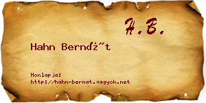 Hahn Bernát névjegykártya